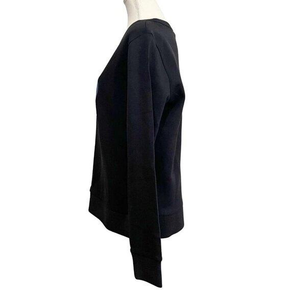 NWT ARMANI EXCHANGE WOMEN'S BLACK BLUE SMILEY GRAPHIC PRINT CREWNECK SWEATSHIRT - Picture 2 of 14